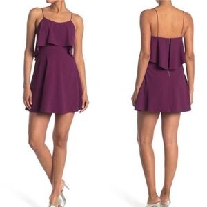 Alice + Olivia Women’s Burgundy Kipp Layered Ruffled Mini Dress Size 6